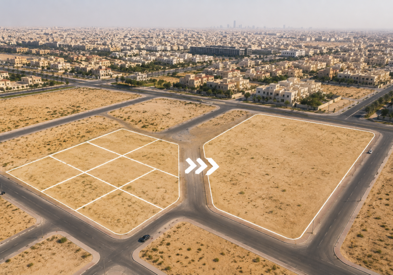 طلب تجزئه ودمج لقطعة أرض